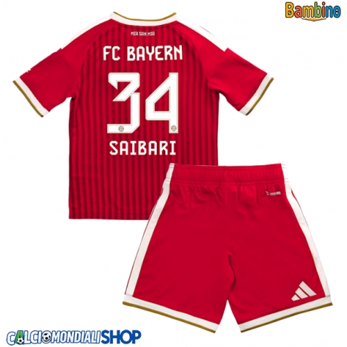 Maglie da calcio Bayern Munich Ismael Saibari #34 Prima Maglia Bambino 2026-27 Manica Corta + Pantaloni corti)